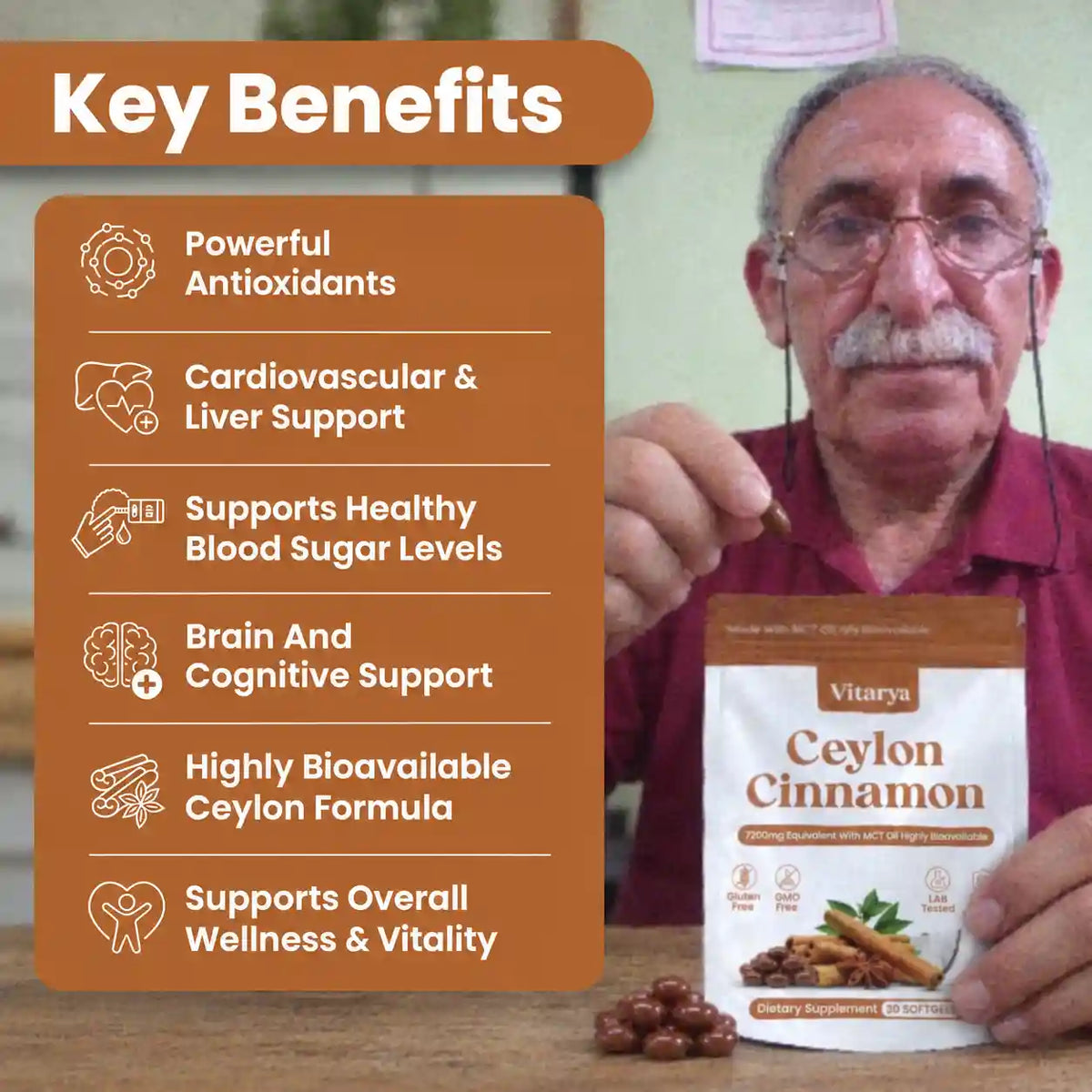Ceylon Cinnamon 7200mg Equivalent with MCT Oil